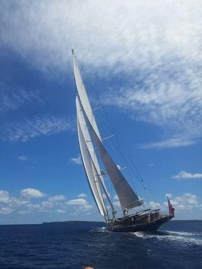 a sailboat on the water aboard ATHOS Yacht for Sale