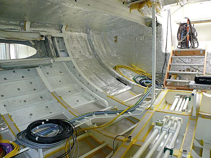 a large white and yellow machine aboard ATHOS Yacht for Sale