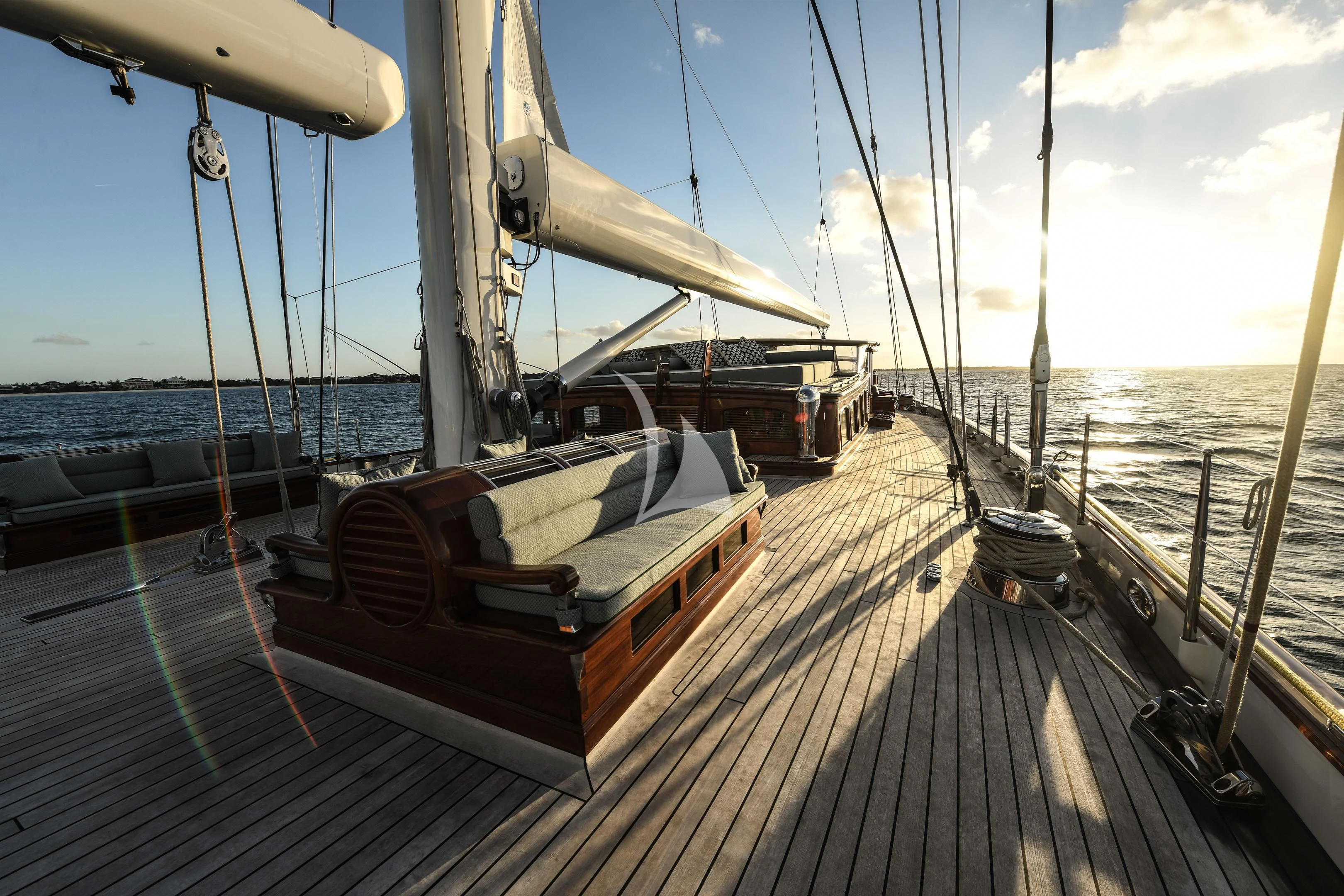 a boat on a deck aboard ATHOS Yacht for Sale