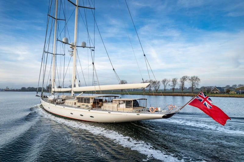a boat sailing on the water aboard ATHOS Yacht for Sale