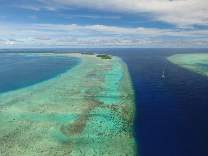 a body of water with land around it aboard ATHOS Yacht for Sale