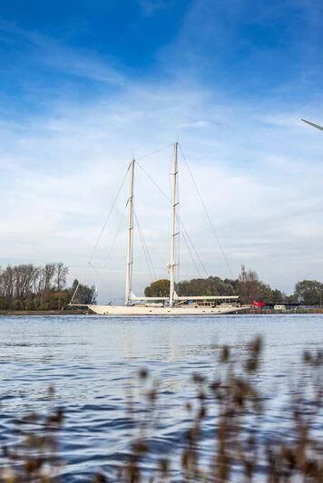 a sailboat on the water aboard ATHOS Yacht for Sale