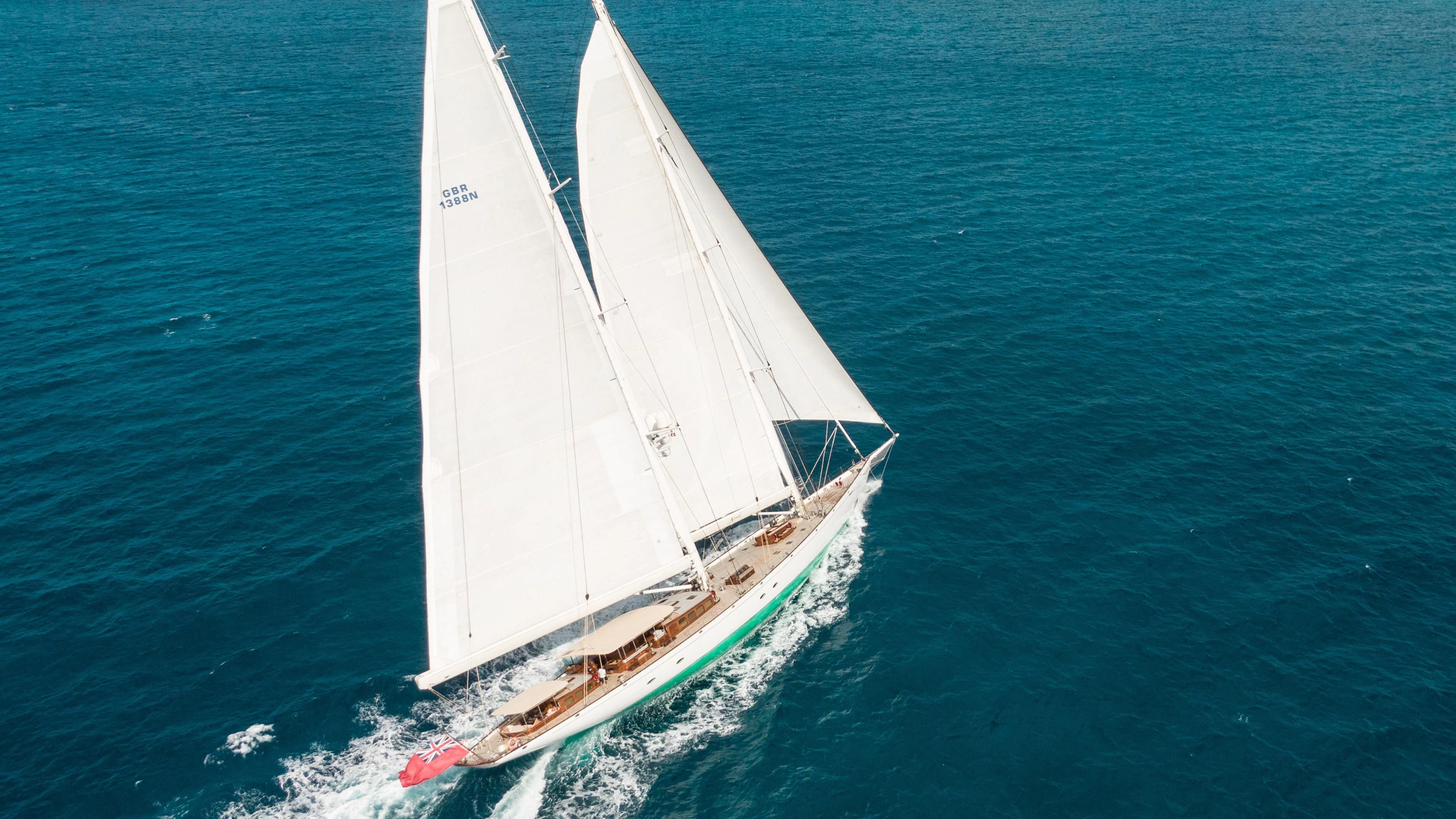 a sailboat on the water aboard ATHOS Yacht for Sale
