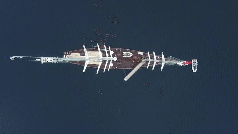 a space shuttle in the sky aboard ATHOS Yacht for Sale