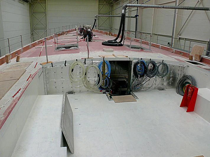 a large room with machinery aboard ATHOS Yacht for Sale