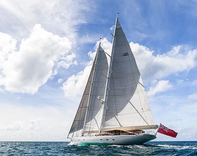 a sailboat on the water aboard ATHOS Yacht for Sale