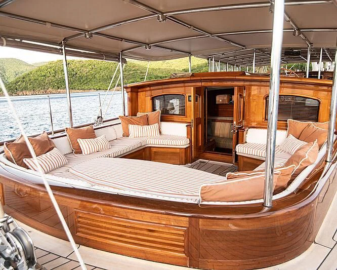 a boat on the water aboard ATHOS Yacht for Sale