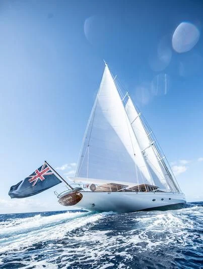 a sailboat on the water aboard ATHOS Yacht for Sale