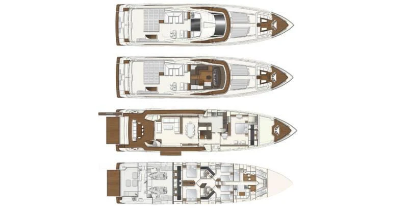 a white and black building aboard MACQNDO Yacht for Sale