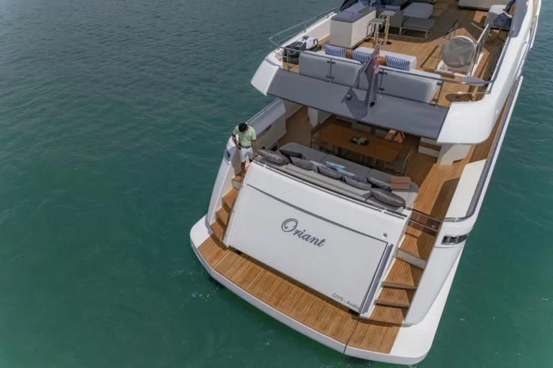 a boat on the water aboard ORIANT Yacht for Sale