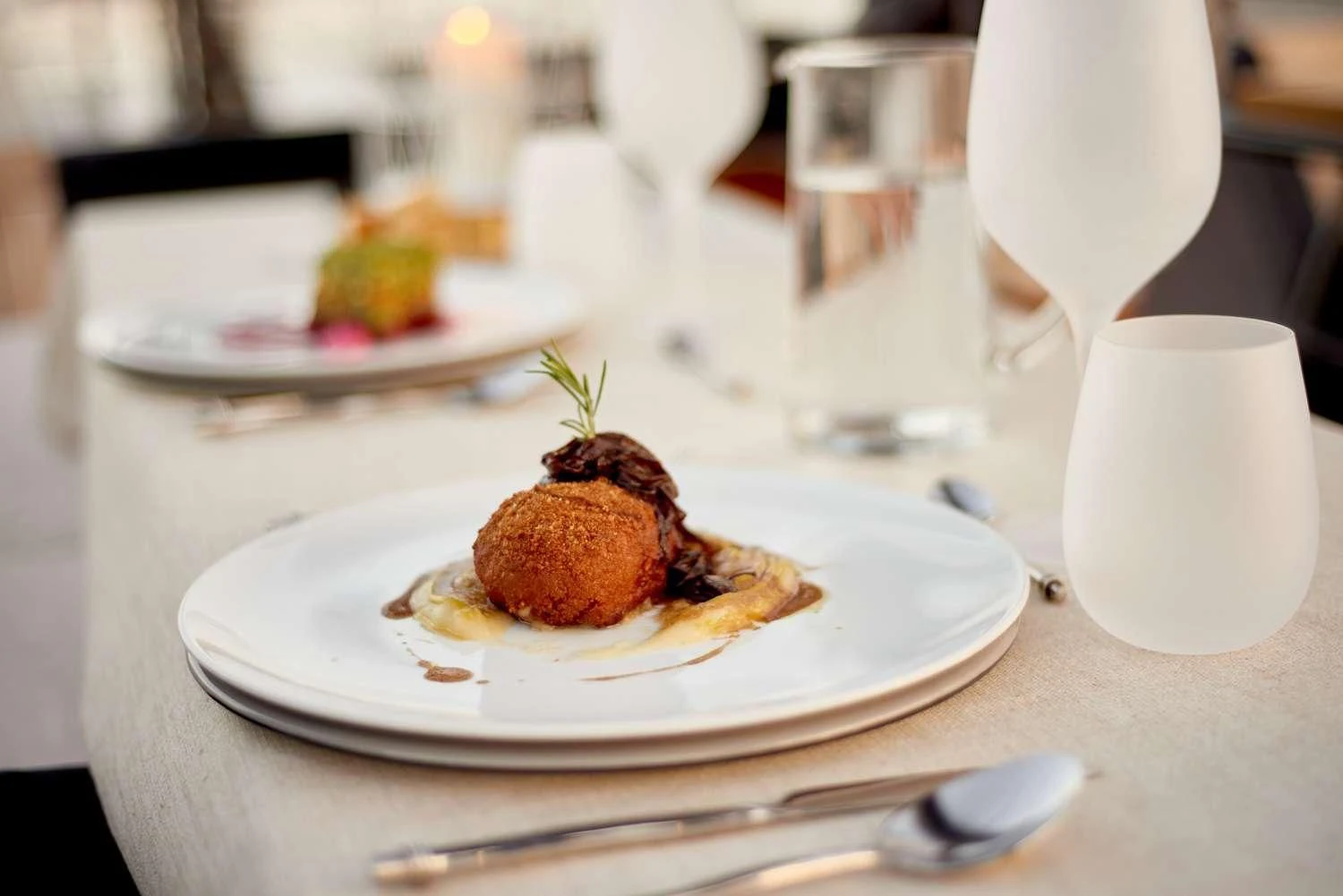 a plate of food aboard AORI Yacht for Sale