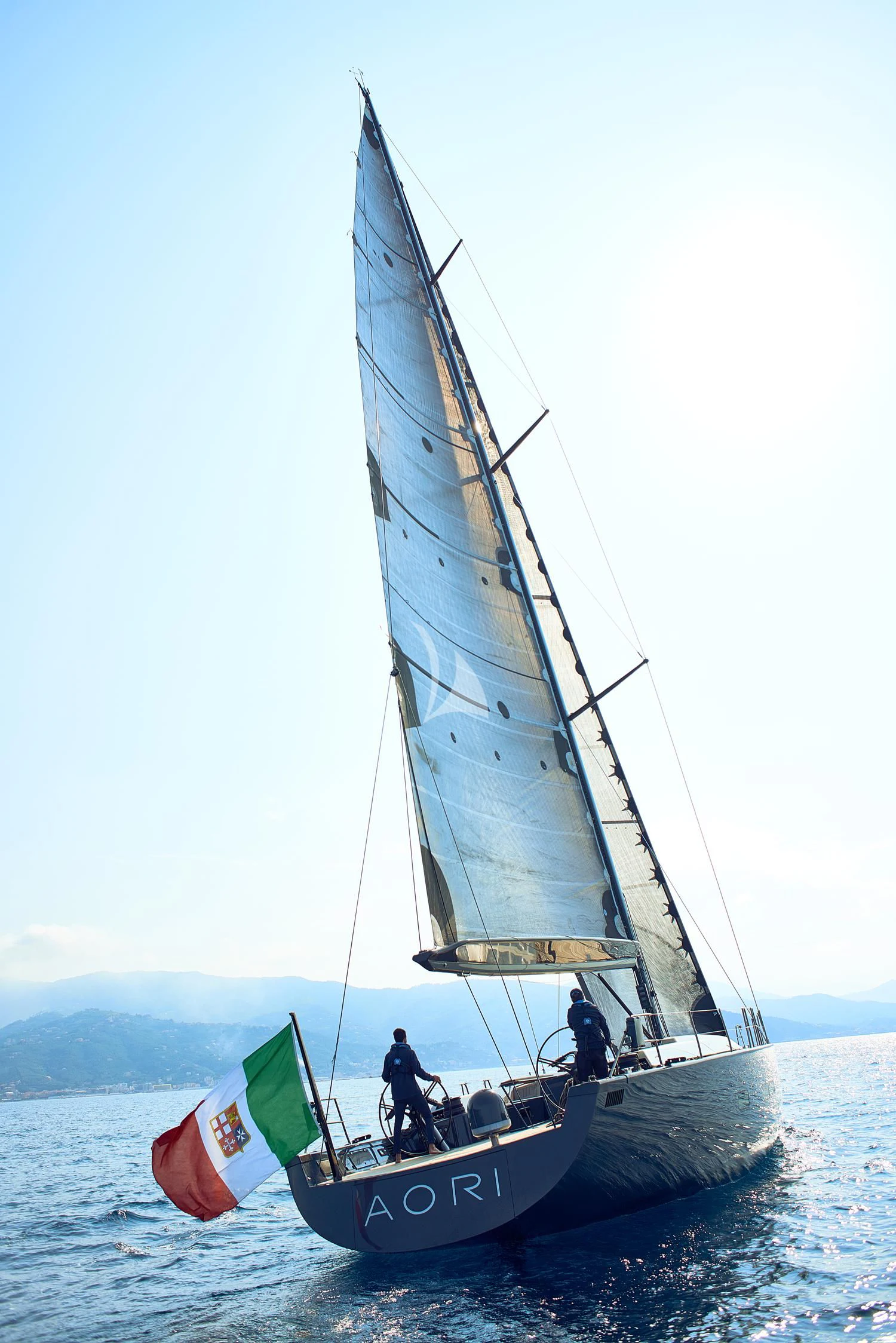 a sailboat on the water aboard AORI Yacht for Sale