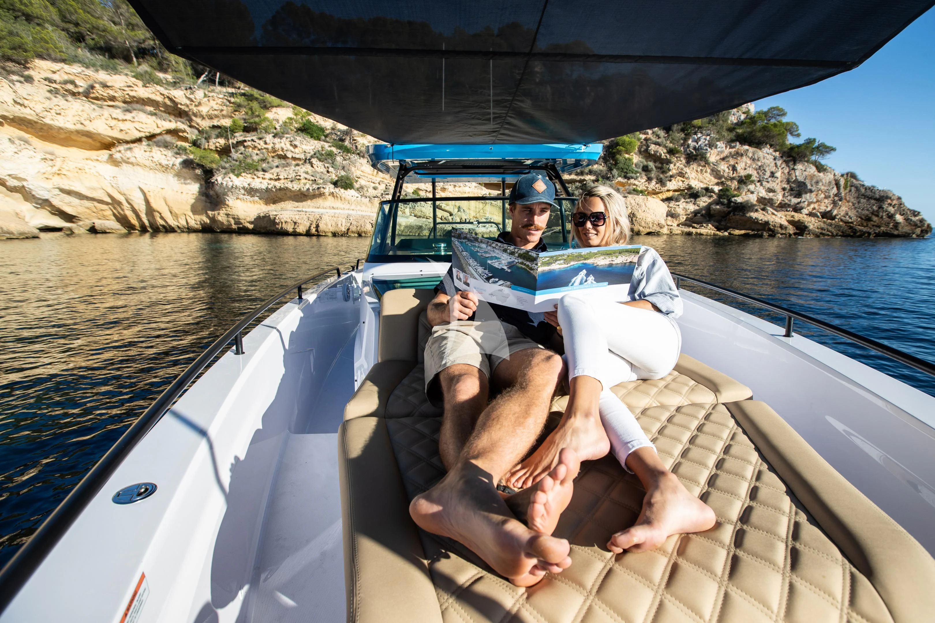 a group of people on a boat aboard AORI Yacht for Sale