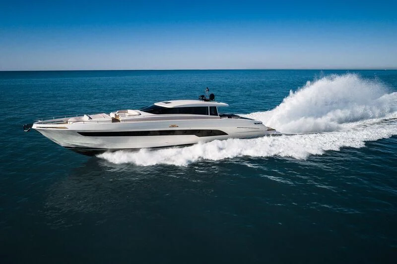 a boat on the water aboard REBELOTT Yacht for Sale