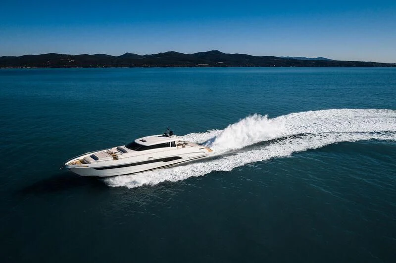 a boat on the water aboard REBELOTT Yacht for Sale