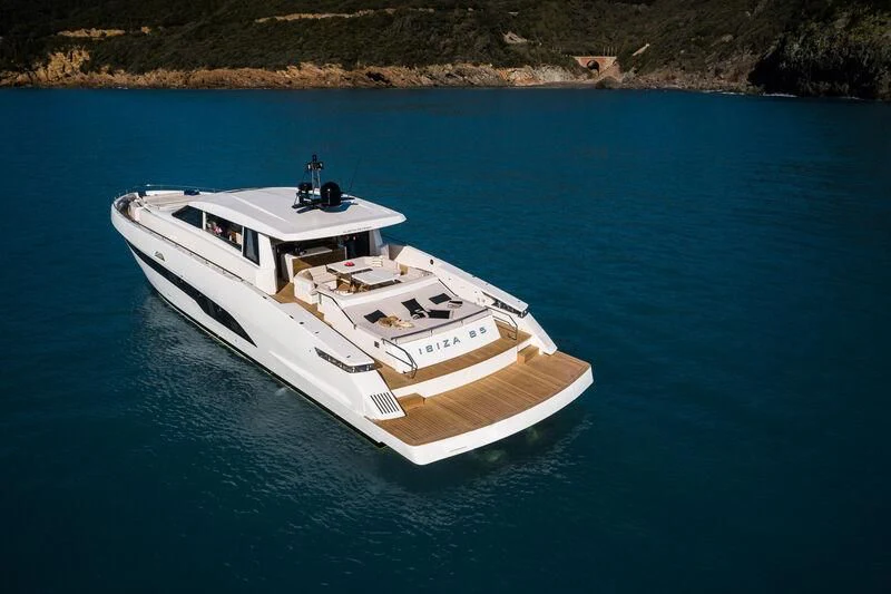 a boat on the water aboard REBELOTT Yacht for Sale