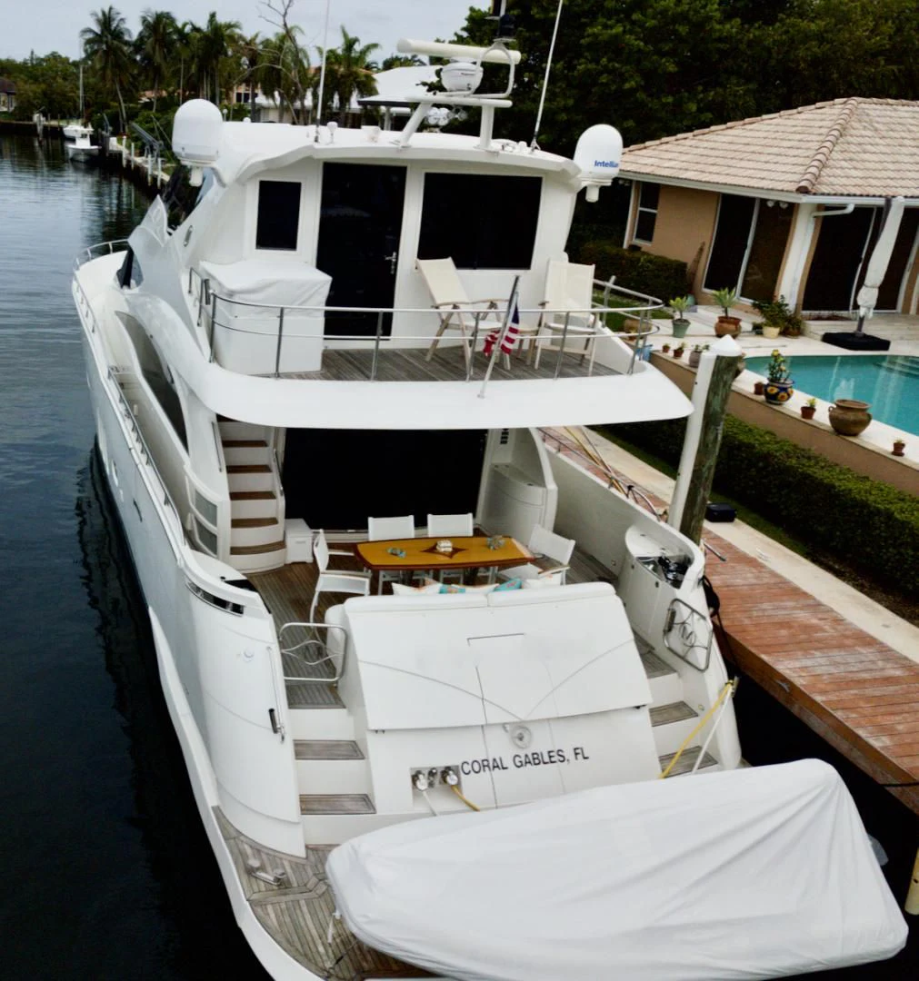 a boat docked at a pier aboard QUEEN MARA Yacht for Sale