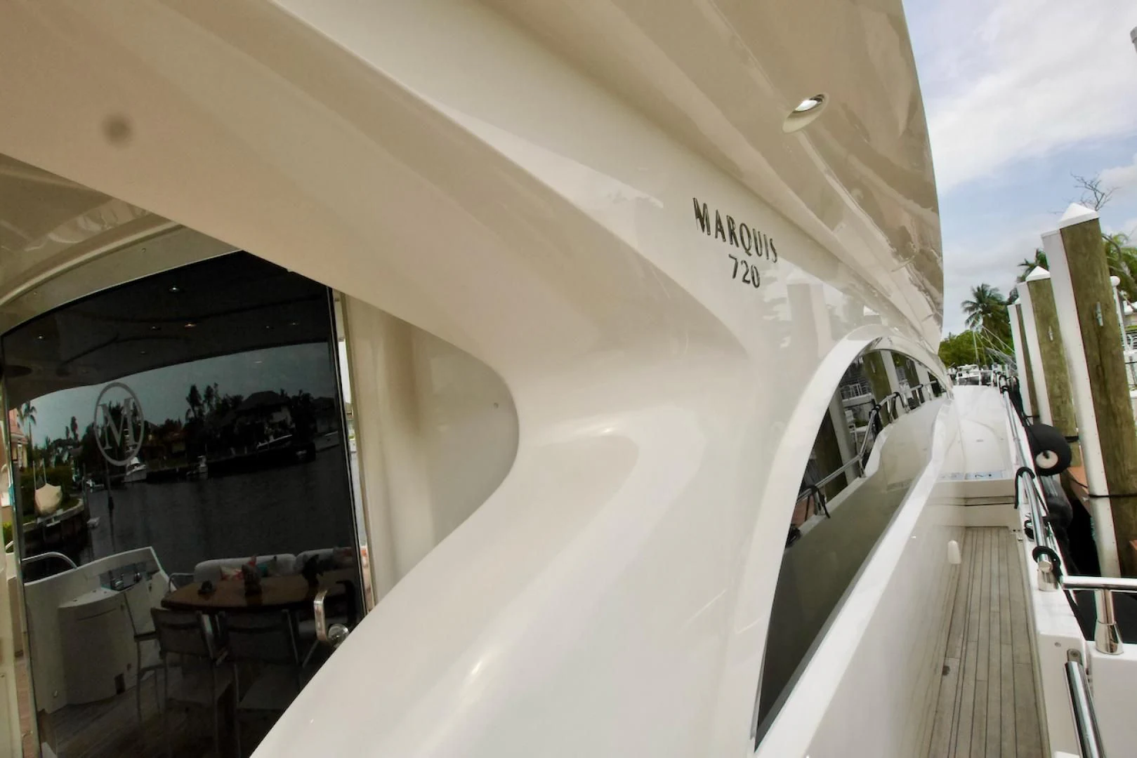 a white boat with a white wall aboard QUEEN MARA Yacht for Sale