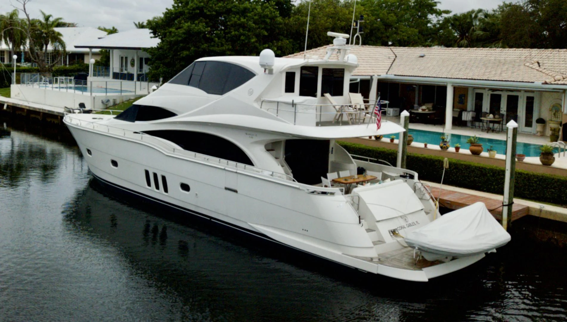 a boat docked at a pier aboard QUEEN MARA Yacht for Sale