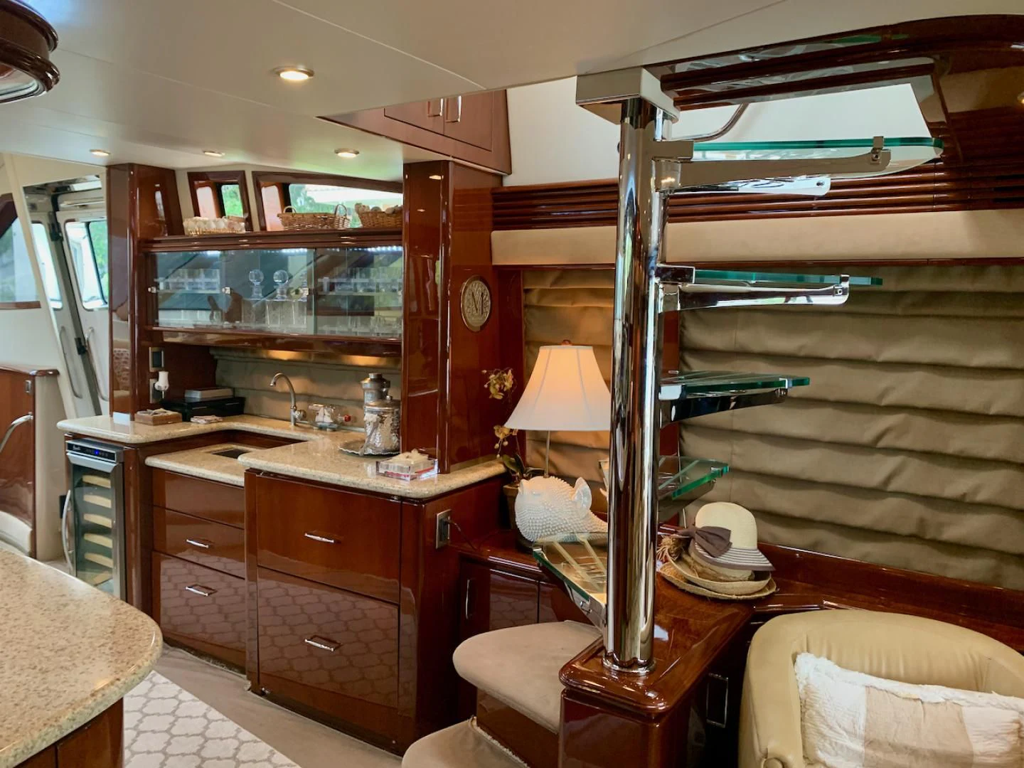a room with a bunk bed and a desk aboard QUEEN MARA Yacht for Sale