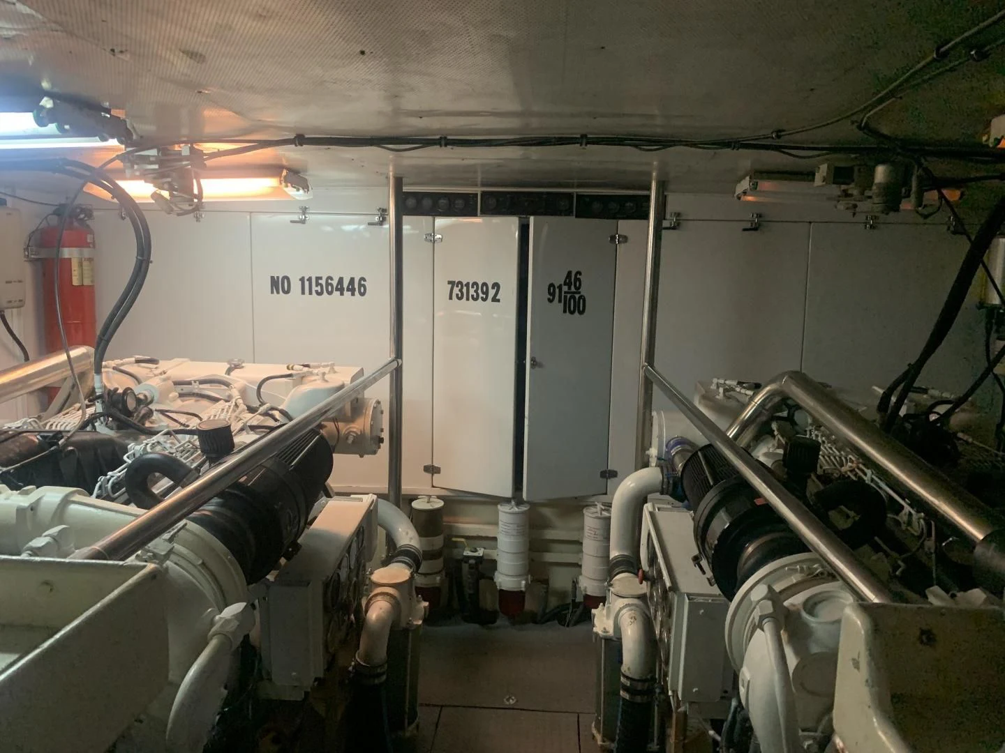 a large machine with a large piece of equipment in it aboard REHAB Yacht for Sale