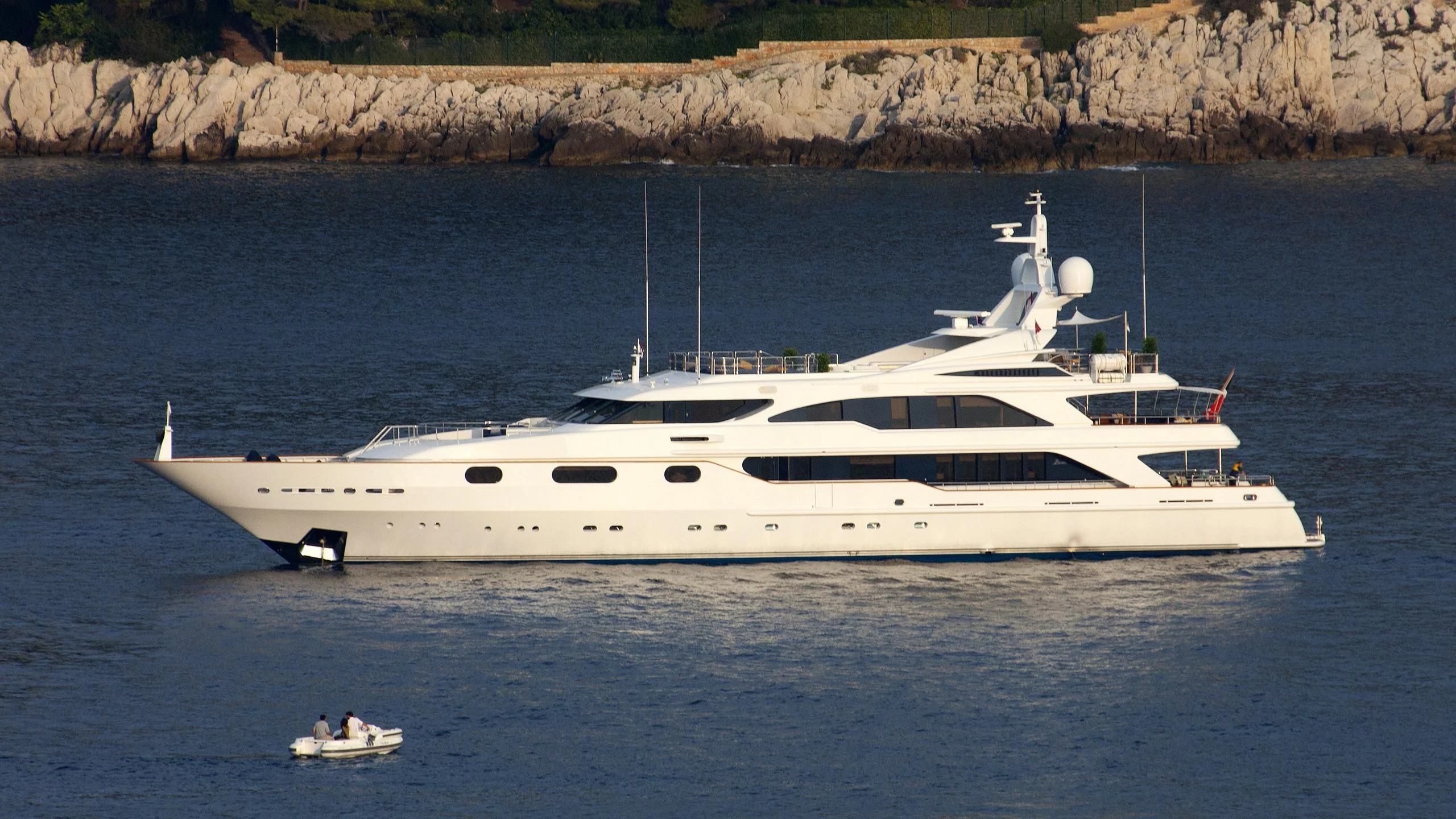 a white yacht in the water aboard AKIRA ONE Yacht for Charter