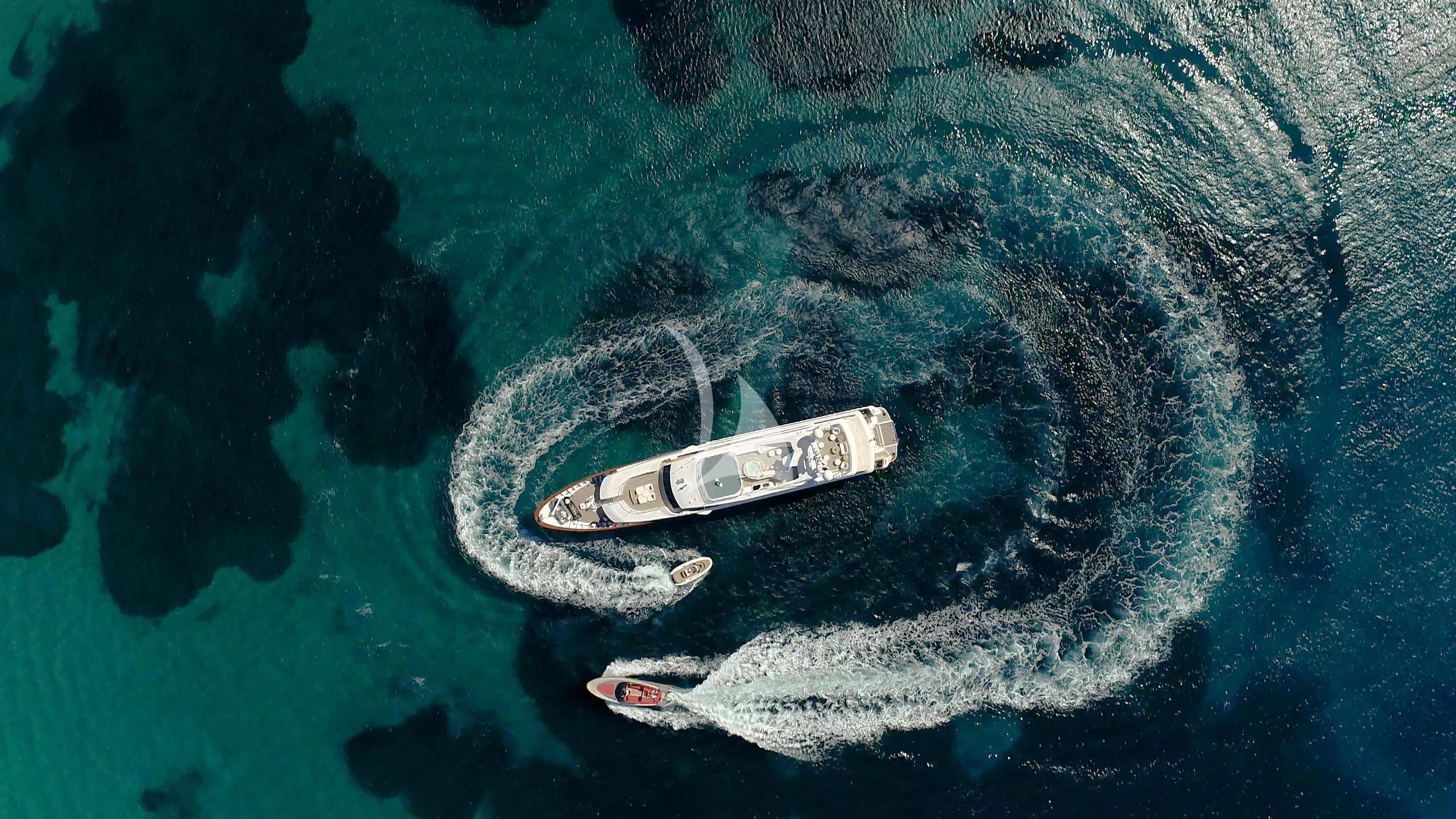 a boat in the water aboard AKIRA ONE Yacht for Charter