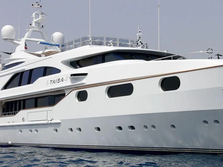 a white yacht on the water aboard AKIRA ONE Yacht for Charter