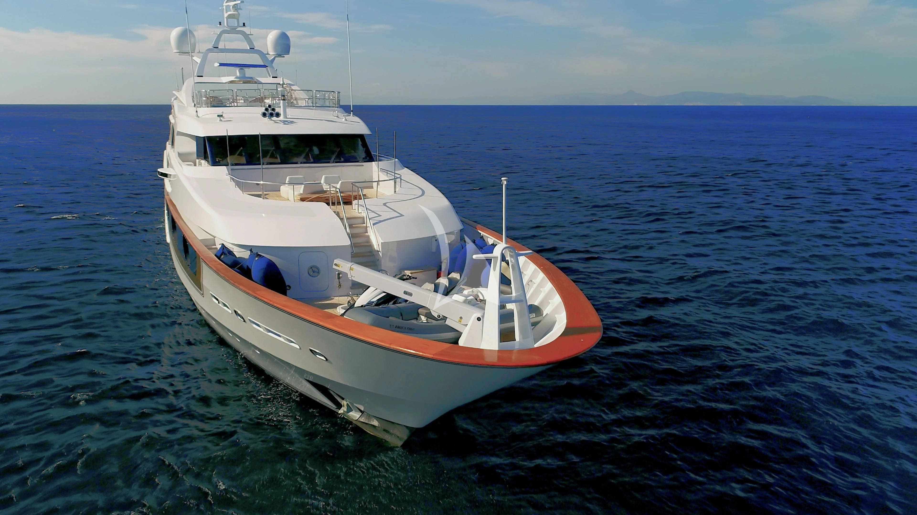 a boat in the water aboard AKIRA ONE Yacht for Charter