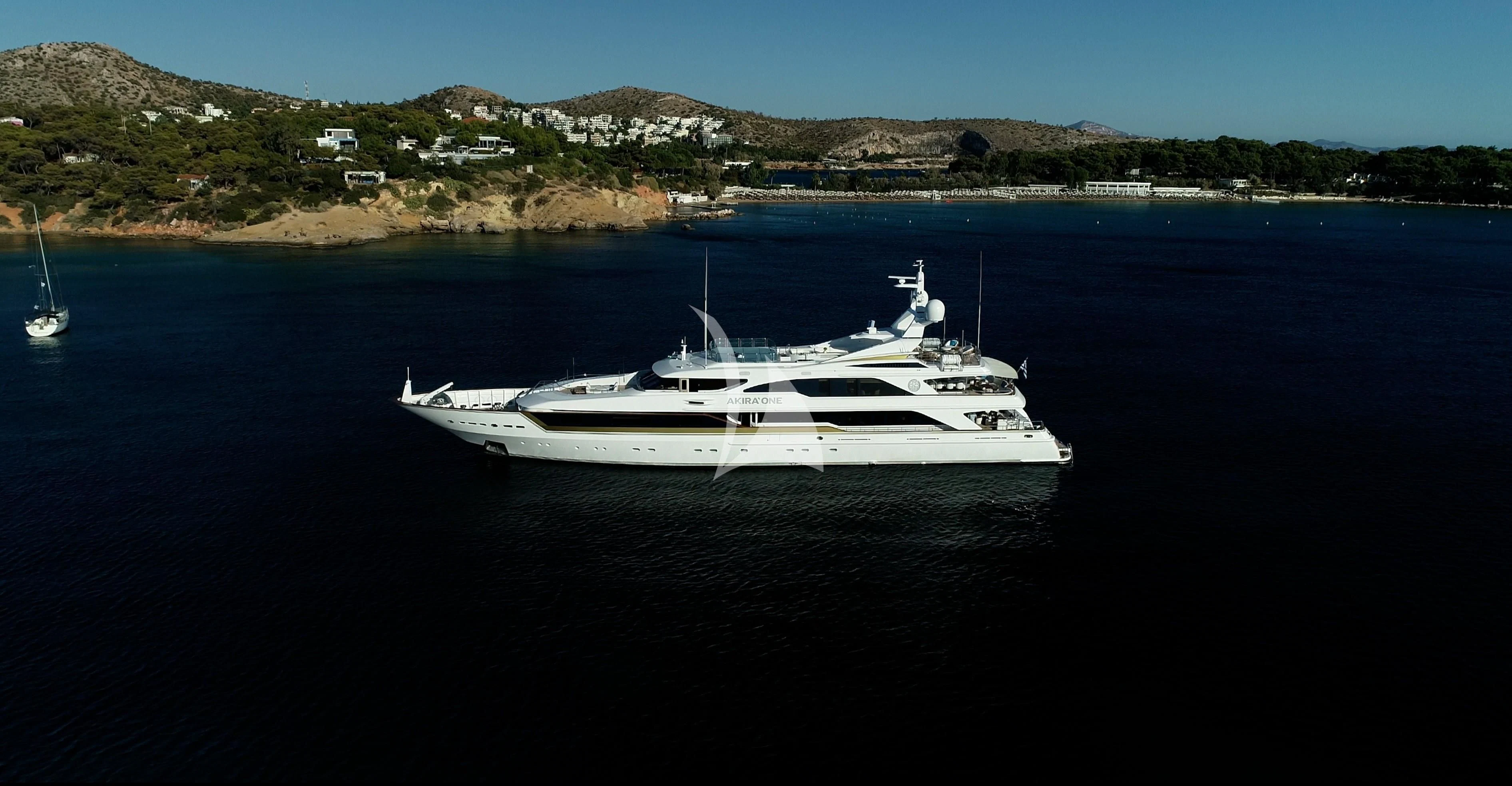 a boat in the water aboard AKIRA ONE Yacht for Charter