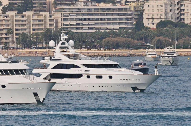 a group of boats in the water aboard AKIRA ONE Yacht for Charter