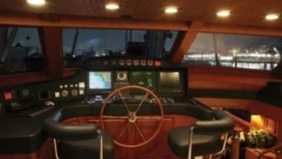 inside of a vehicle aboard GITANA Yacht for Charter