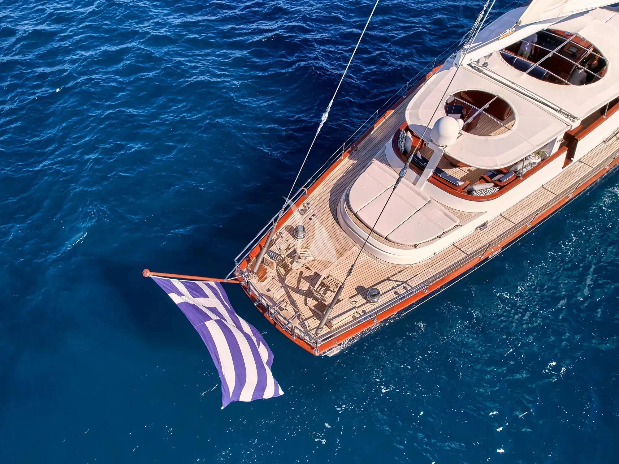 a boat in the water aboard GITANA Yacht for Charter