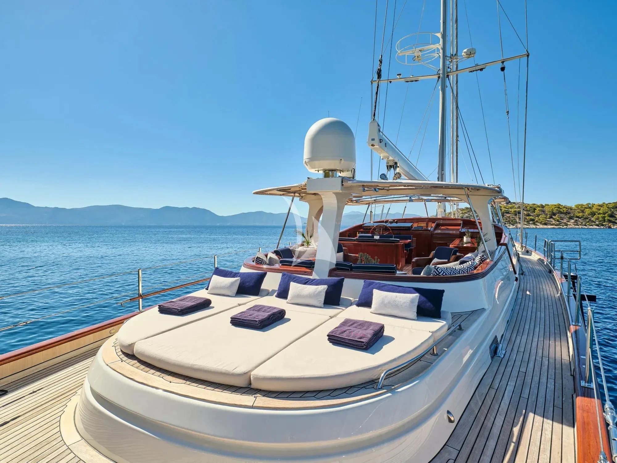 a boat on a body of water aboard GITANA Yacht for Charter