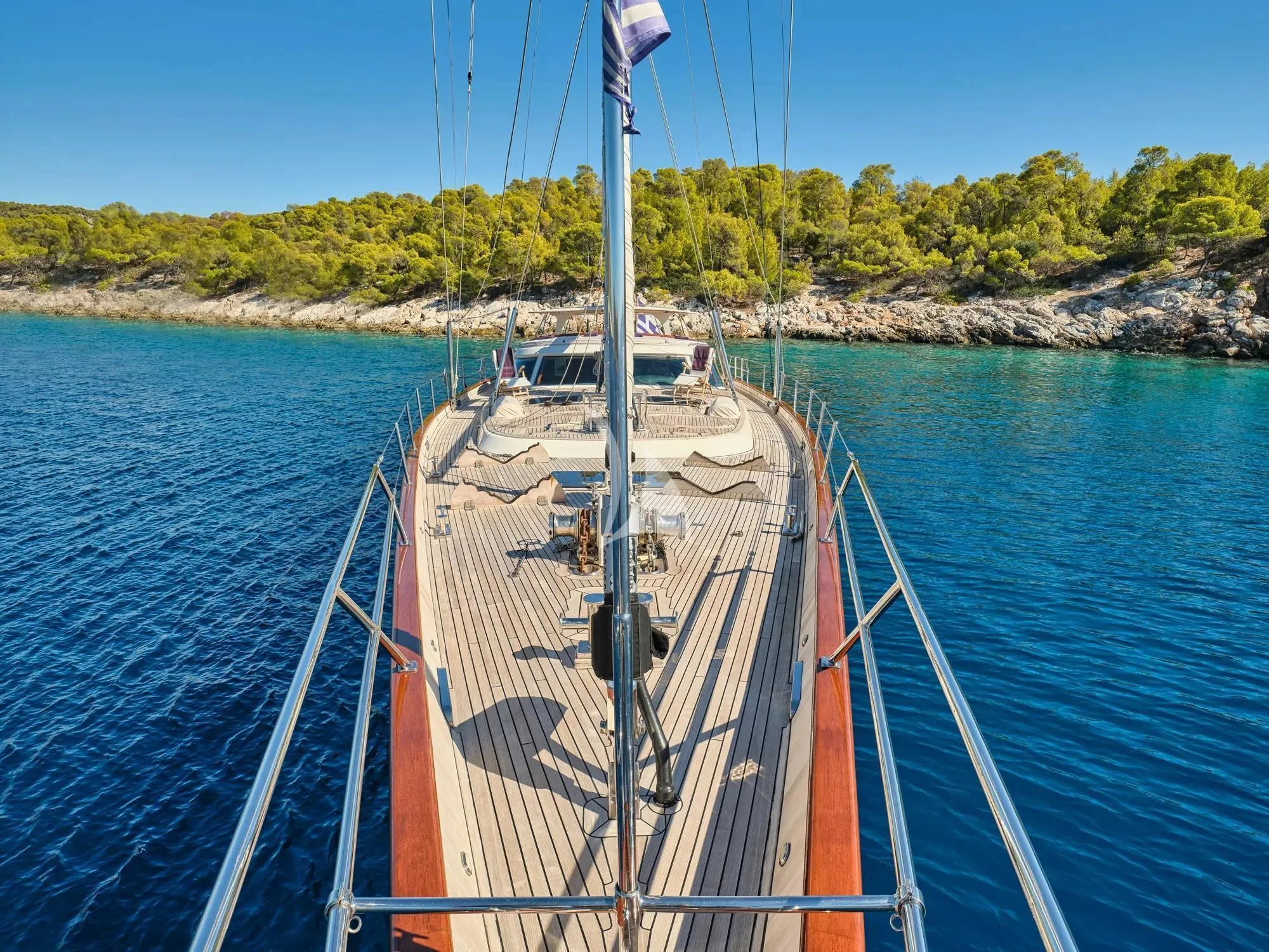 a boat on the water aboard GITANA Yacht for Charter