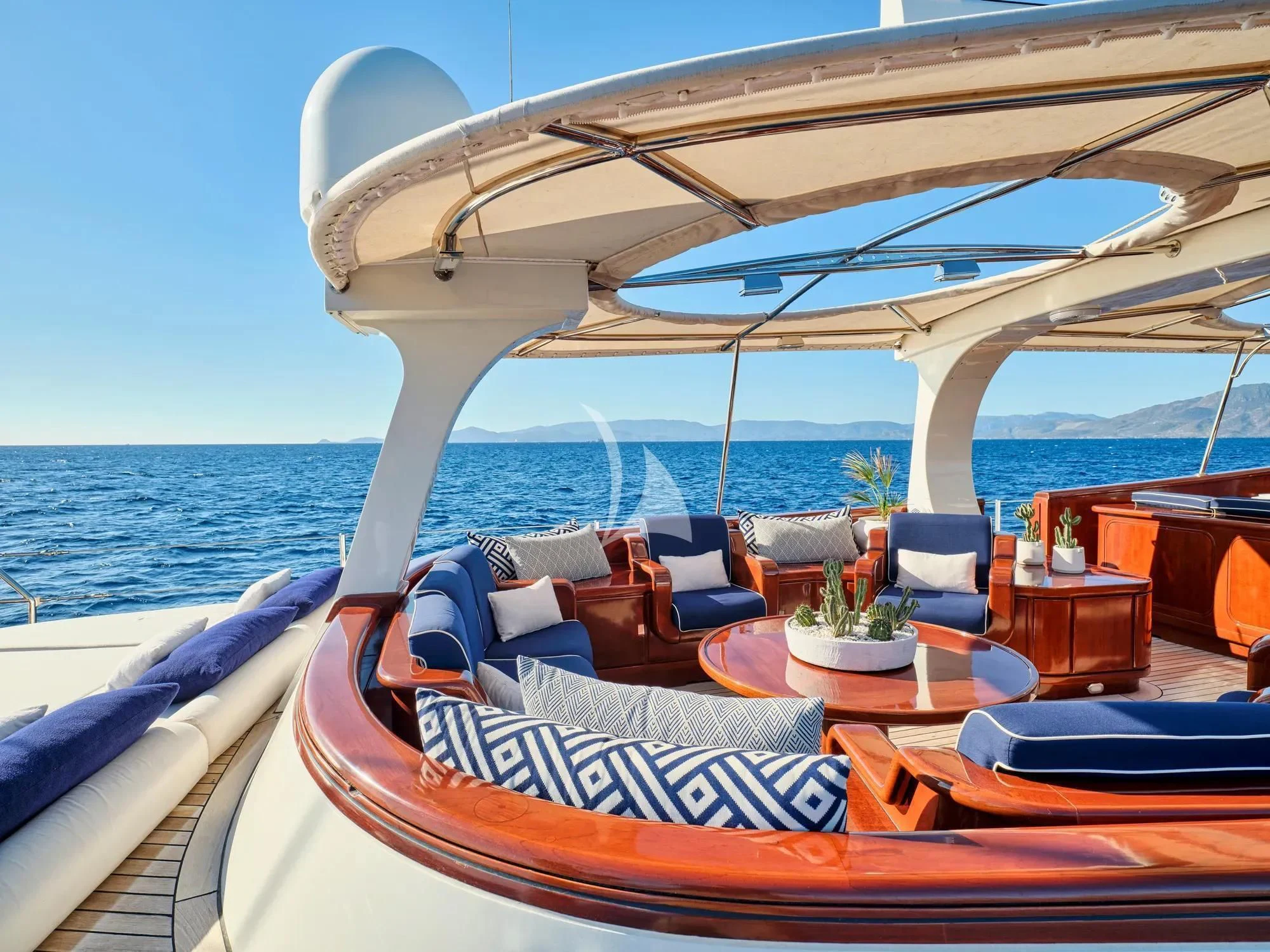 a lounge chair on a boat aboard GITANA Yacht for Charter
