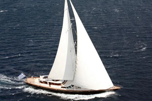 a sailboat on the water aboard GITANA Yacht for Charter