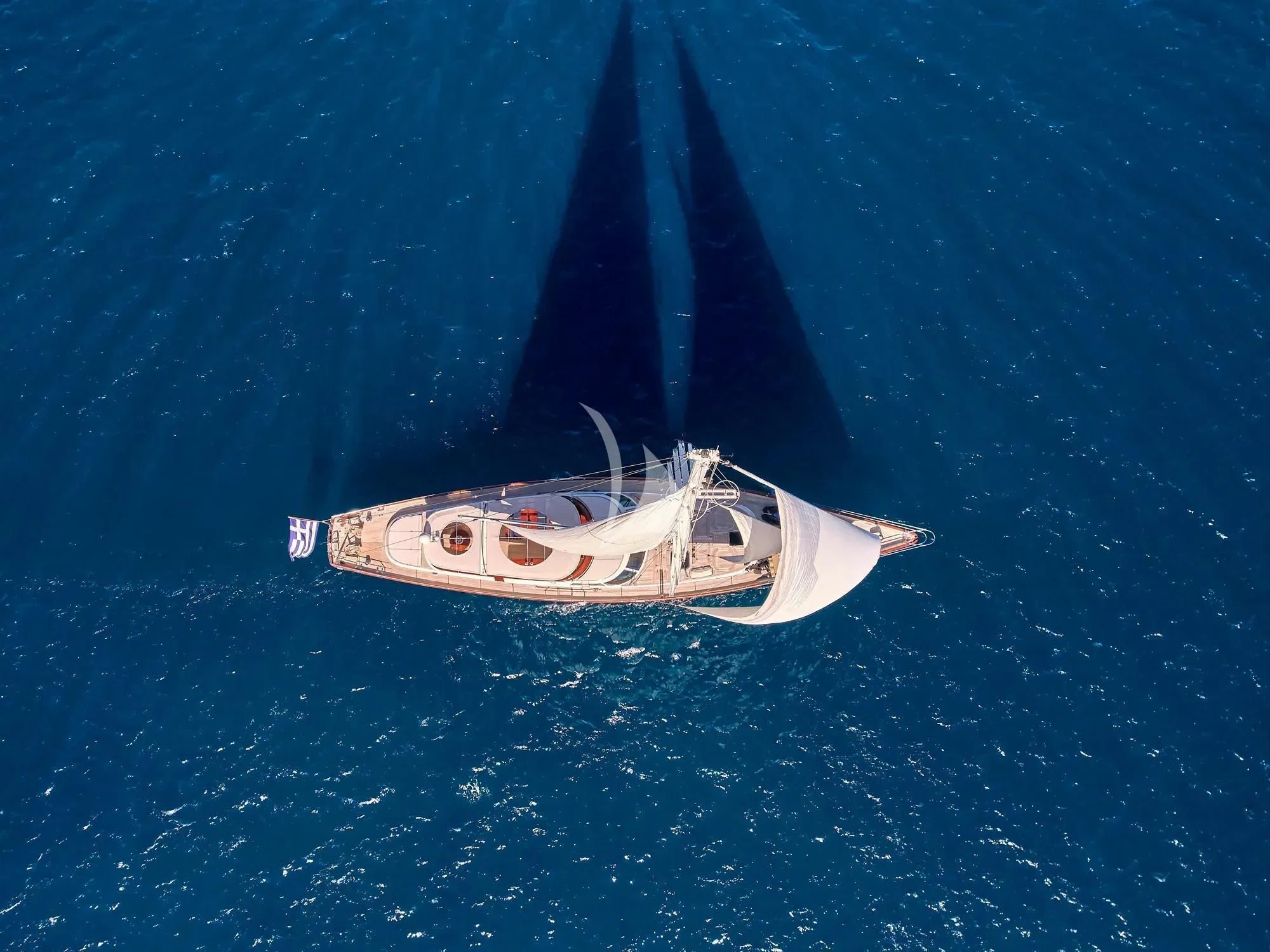 a boat in the water aboard GITANA Yacht for Charter