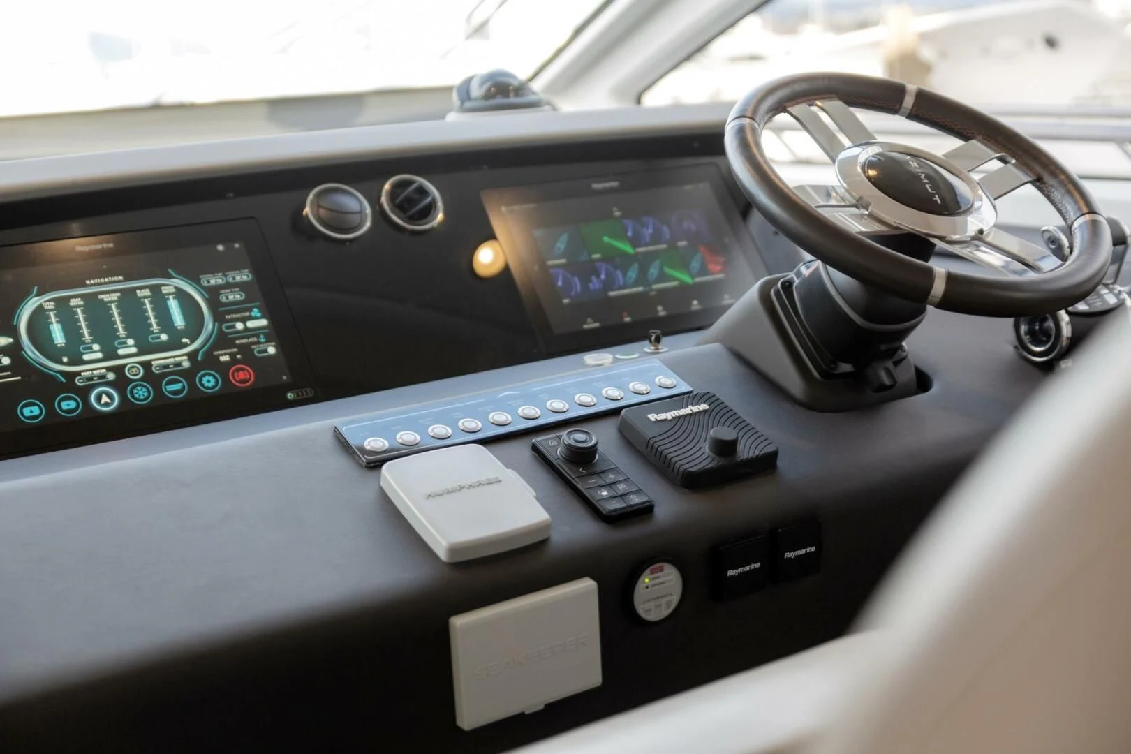 the dashboard of a car aboard AZIMUT 72 Yacht for Sale