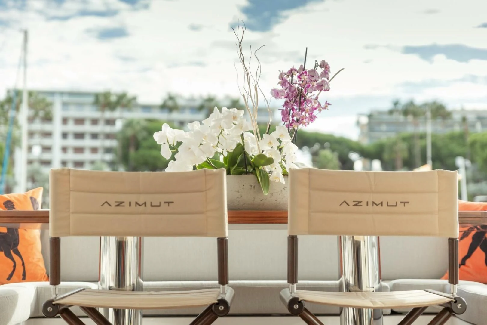a table with a sign on it aboard AZIMUT 72 Yacht for Sale