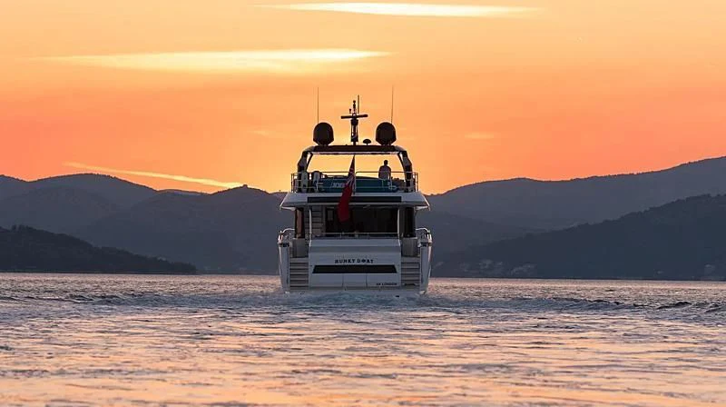 a boat in the water aboard HUNKY DORY OF LONDON Yacht for Sale