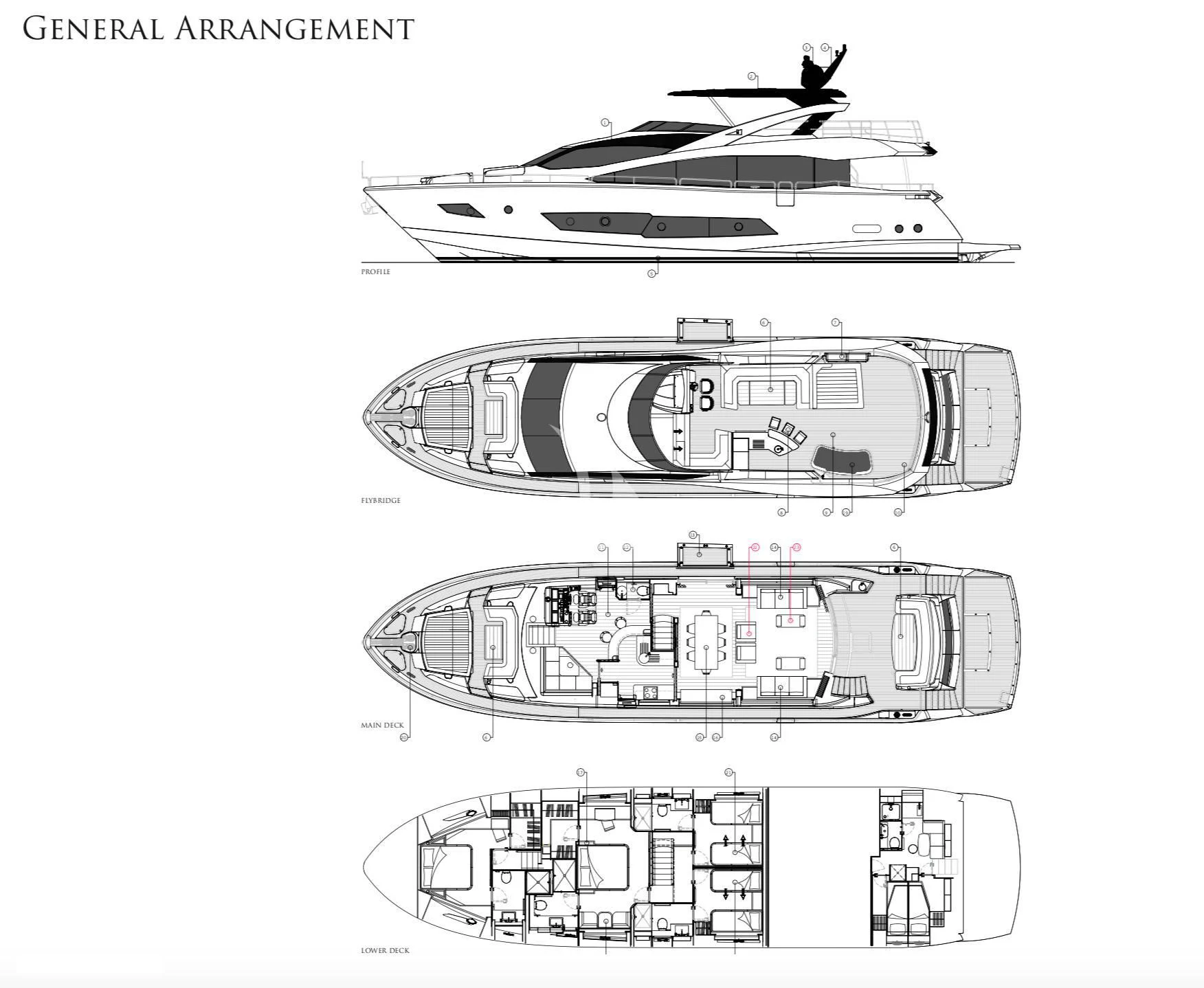 diagram, engineering drawing aboard HUNKY DORY OF LONDON Yacht for Sale