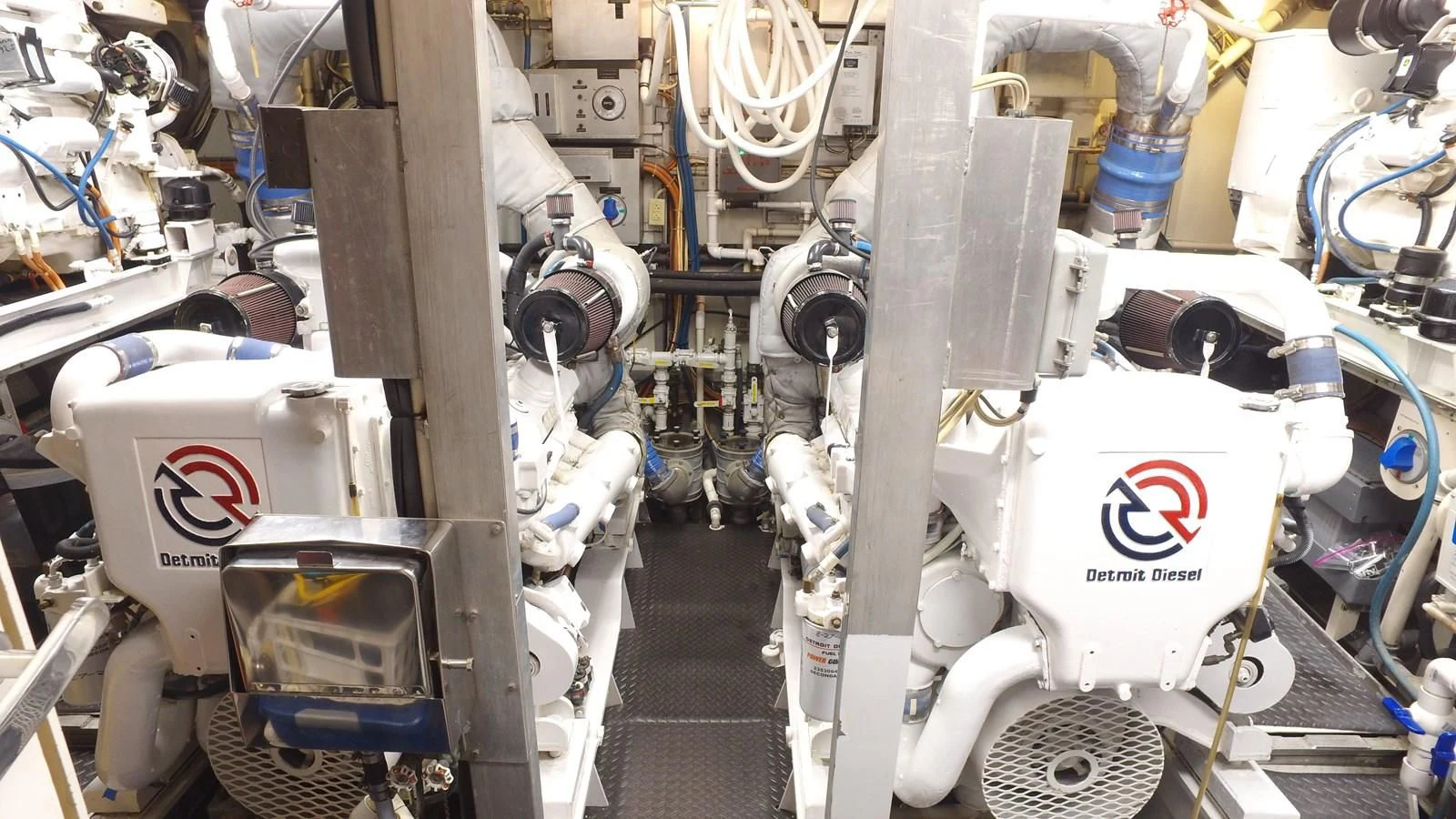 a machine in a room aboard BAREFOOT V Yacht for Sale