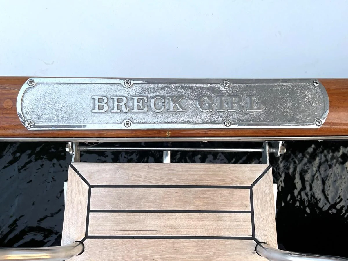 a sign on a wall aboard BAREFOOT V Yacht for Sale