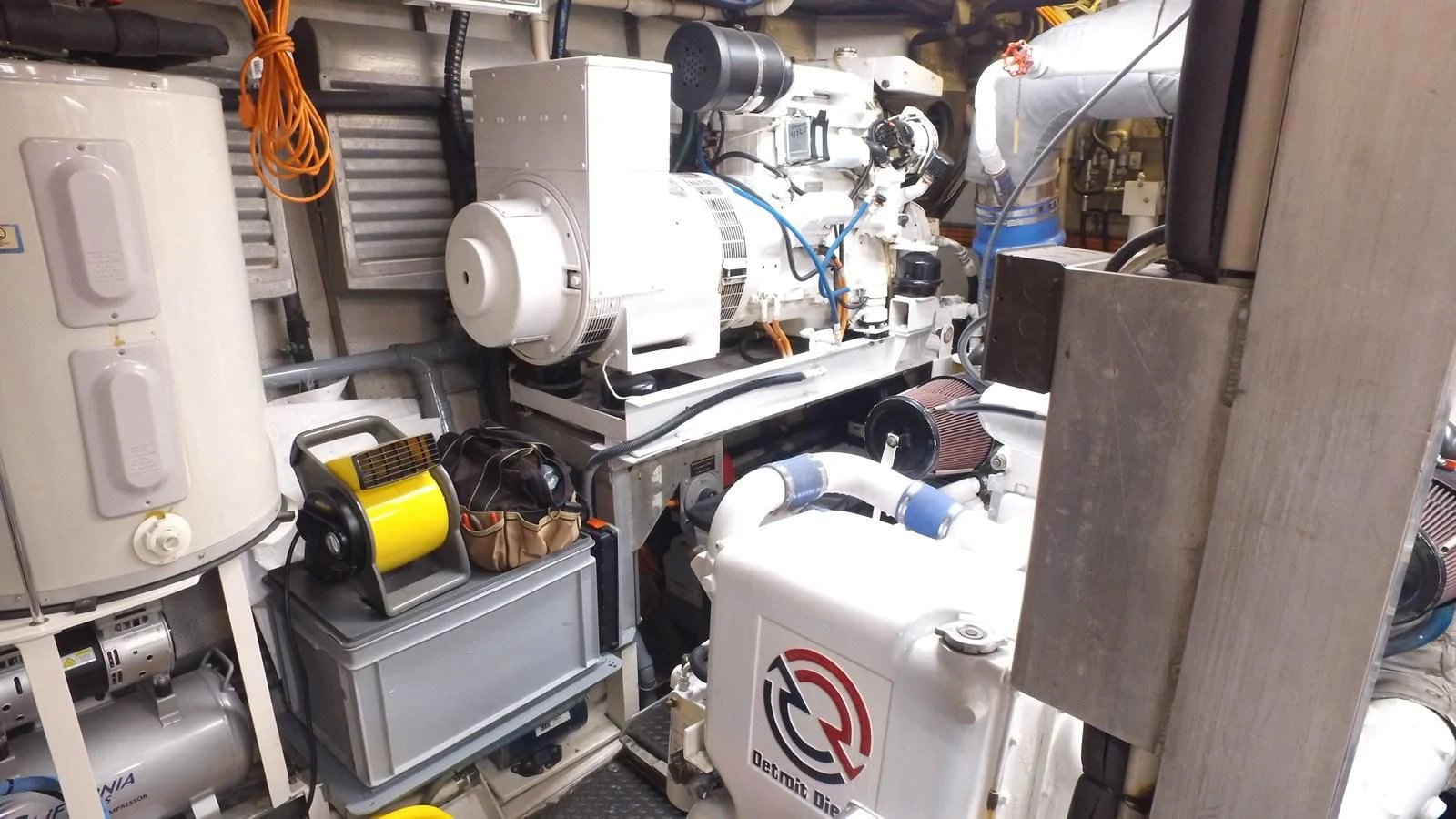 a machine with a large piece of equipment on it aboard BAREFOOT V Yacht for Sale