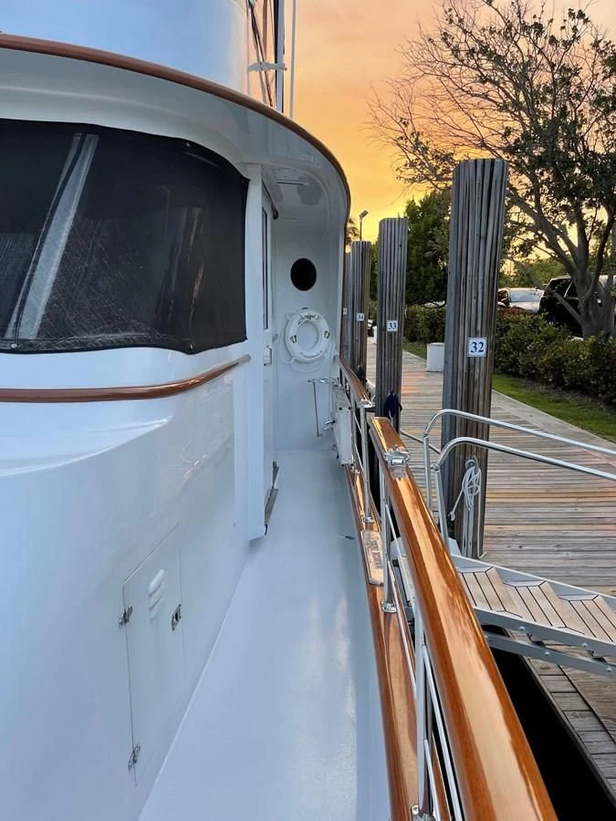 a train on the tracks aboard BAREFOOT V Yacht for Sale