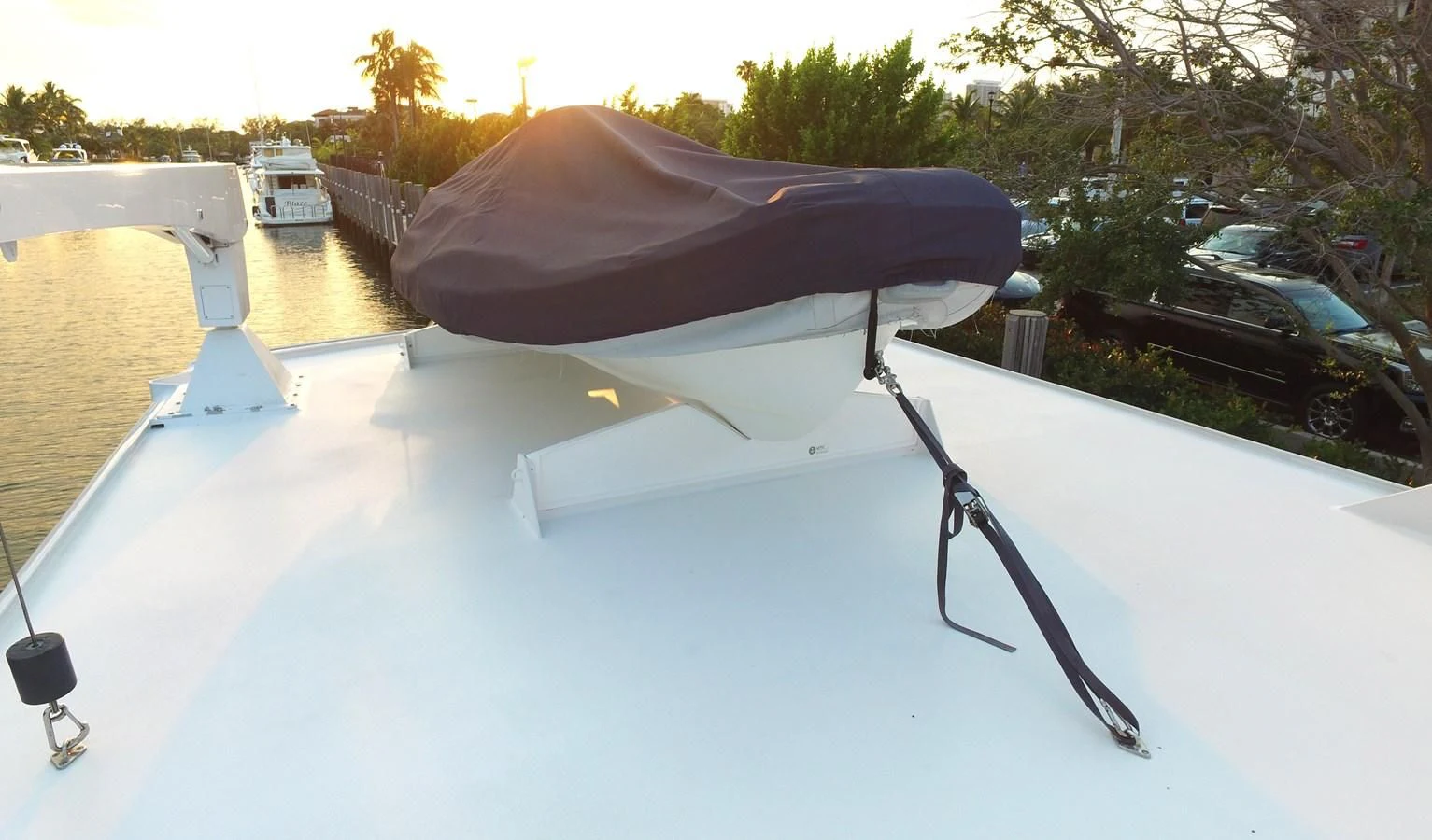 a pool with a slide aboard BAREFOOT V Yacht for Sale