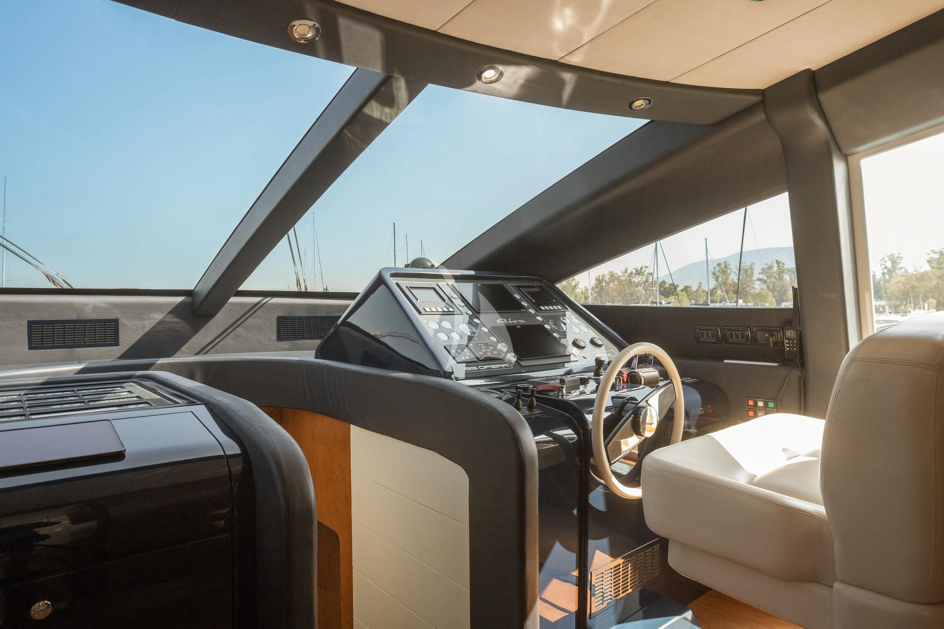 the interior of a car aboard ANLIA Yacht for Sale