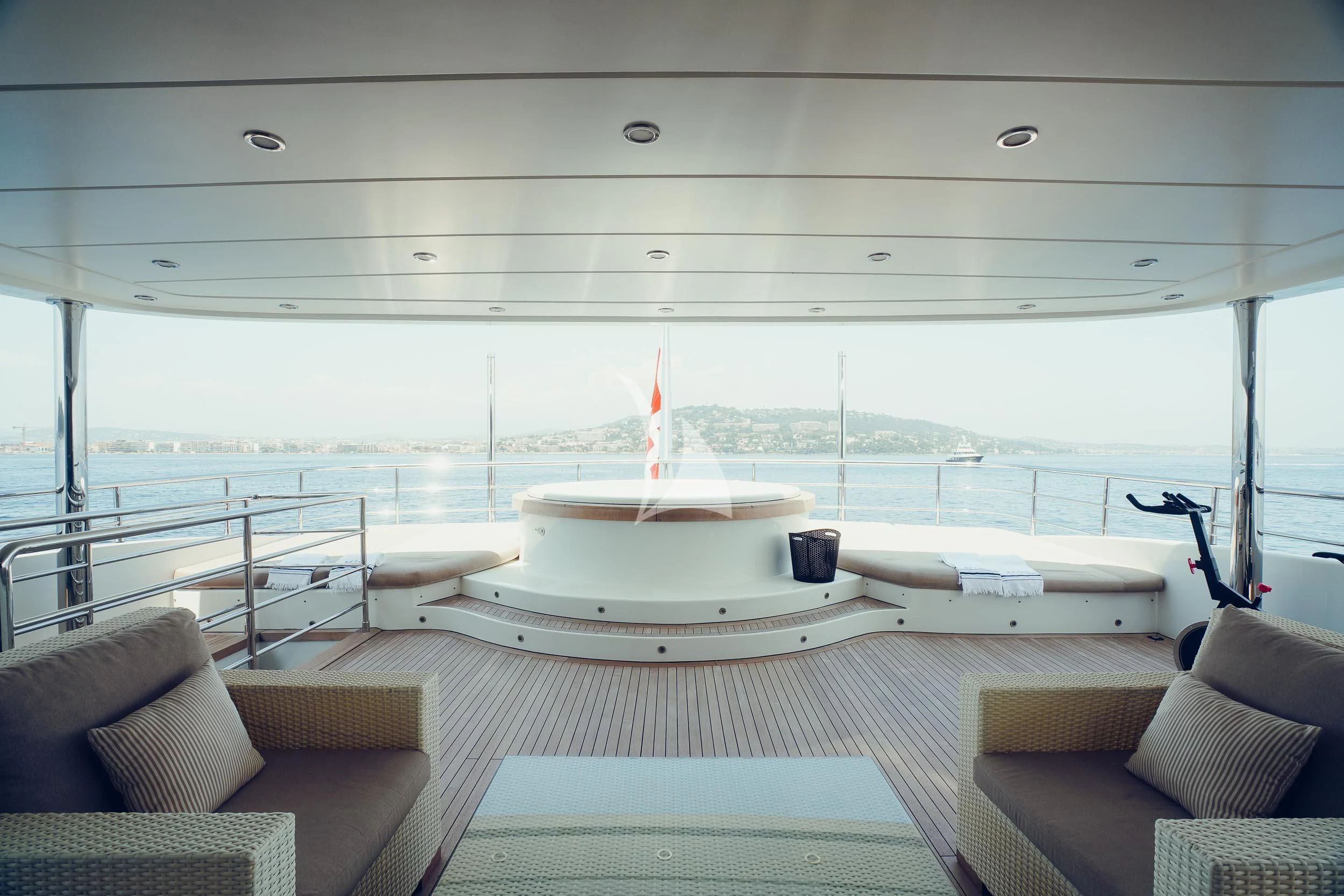 a boat on a deck aboard TATIANA I Yacht for Sale