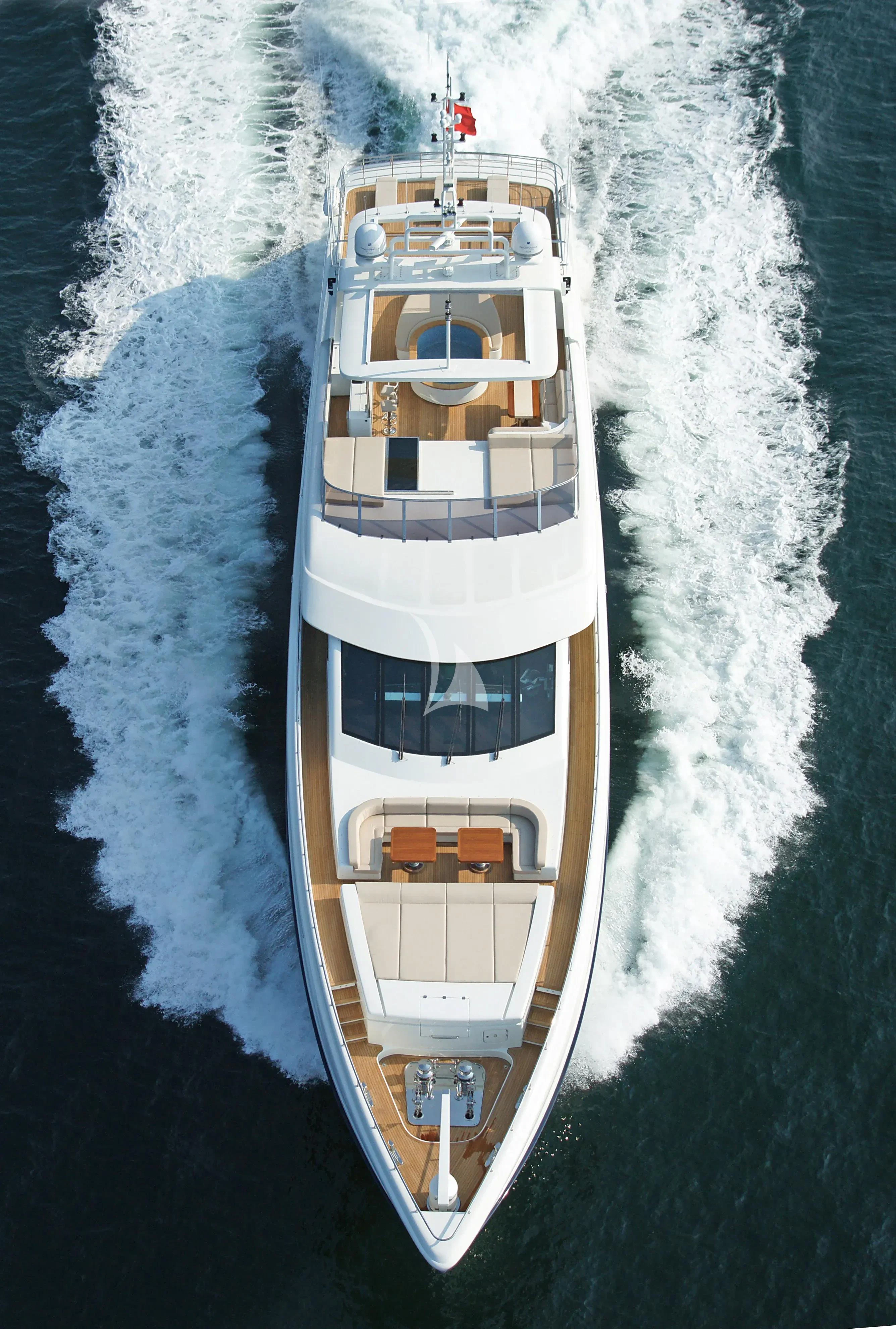 a high angle view of a ship aboard TATIANA I Yacht for Sale